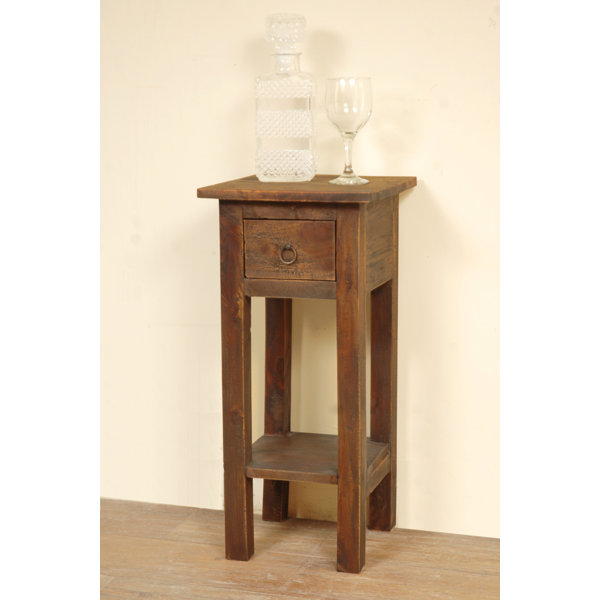 August Grove® Abigail 25.75'' Tall Solid Wood End Table with Storage